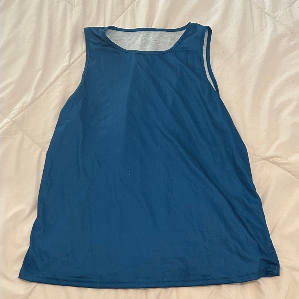 Blue Sleeveless Tank Top